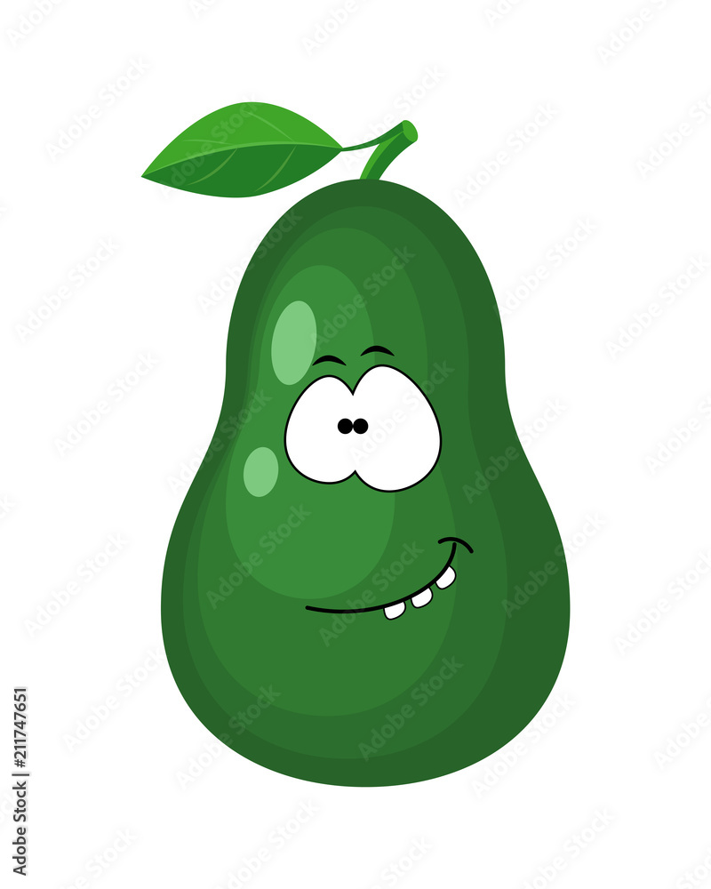 Cute cartoon avocado character vector illustration isolated on Cute cartoon avocado character vector illustration isolated on