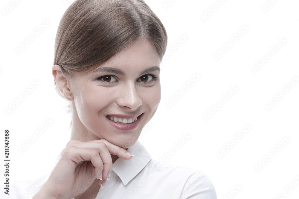 closeup.portrait of a confident young woman closeup.portrait of a confident young woman