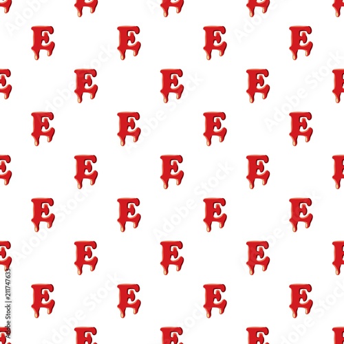 E letter isolated on white background. Red bloody E letter vector illustration