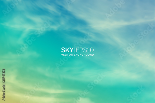 realistic turquoise-yellow sky