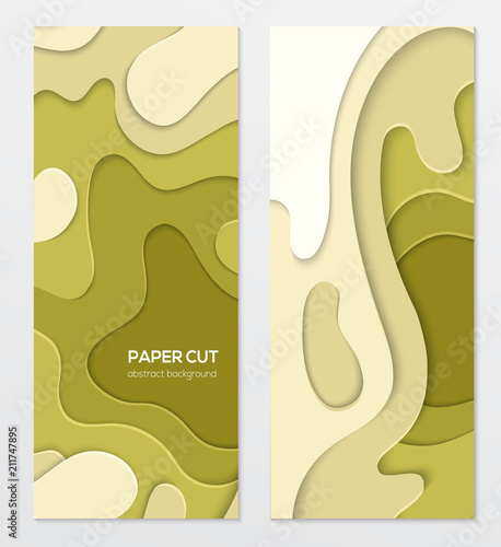 Abstract green banner - set of vector template illustrations