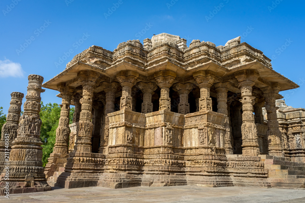 Photo of Modhera Sun Temple, captured at Gujarat State of India which is a popular tourist destination.