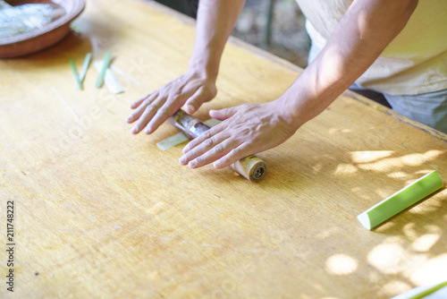 making paper from papyrus plant photo