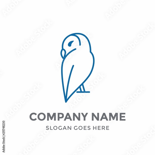 Owl Education Vision Natural Elegance Luxury Children Line Bird Cute Animal School Nature Logo Design Vector Icon Template