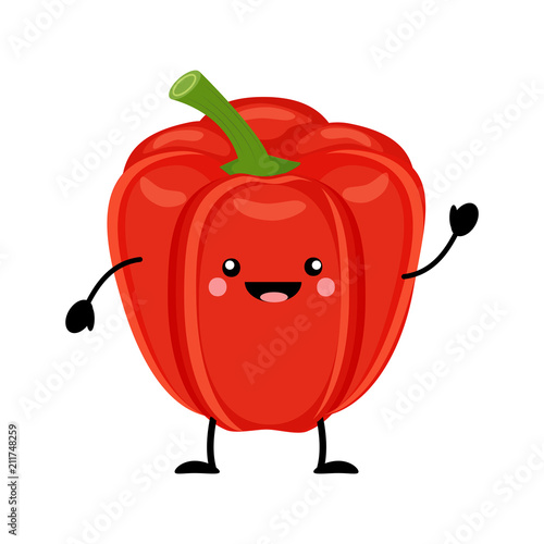 Bell pepper  vector illustration in flat style  isolated on whit