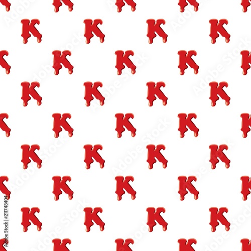 K letter isolated on white background. Red bloody K letter vector illustration