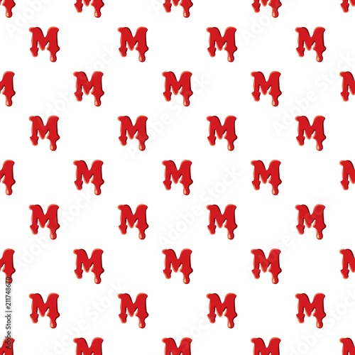 M letter isolated on white background. Red bloody M letter vector illustration
