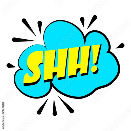 Shh sound effect icon. Cartoon illustration of shh sound effect vector icon for web design