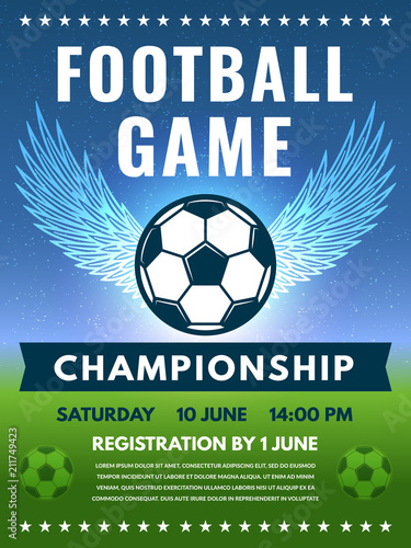 Design template of football poster with place for your text