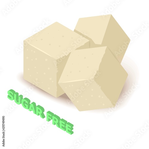 Sugar allergen free icon. Isometric illustration of sugar vector icon for web design