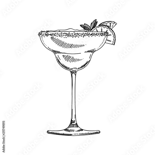 vector hand drawn coctail Illustration