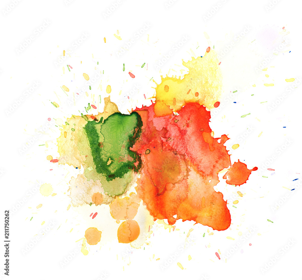 Fotografie Watercolor drop stain isolated