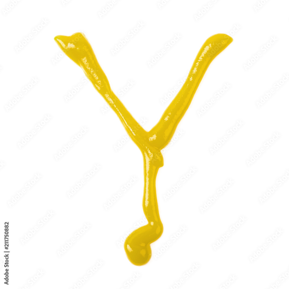 Single letter made of sauce isolated Single letter made of sauce isolated