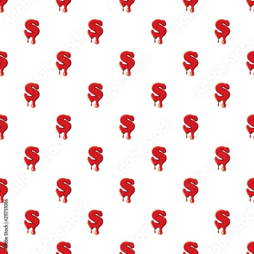 S letter isolated on white background. Red bloody S letter vector illustration