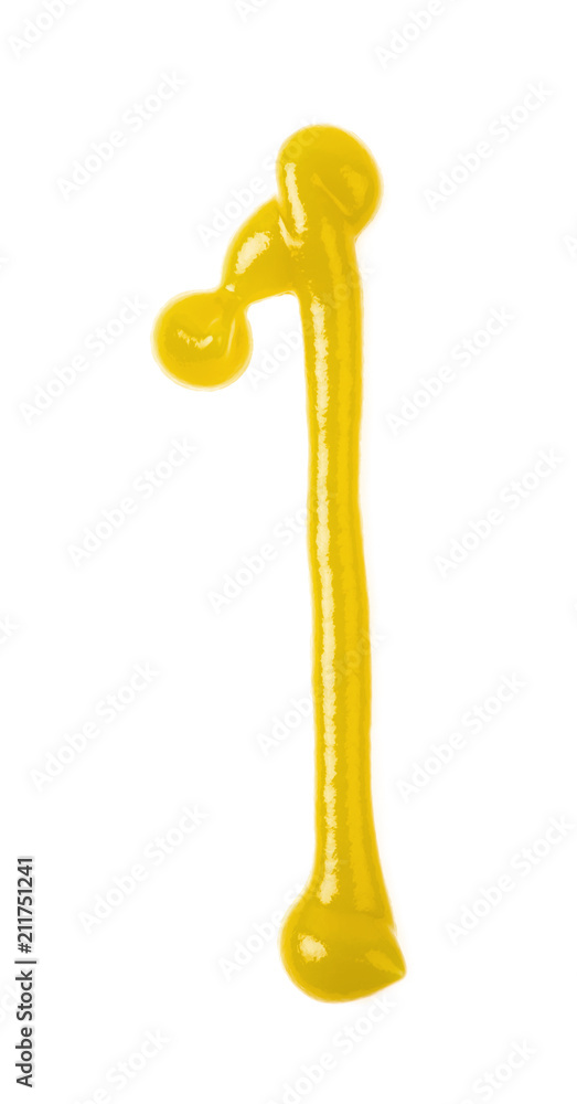Single number made of sauce isolated Single number made of sauce isolated
