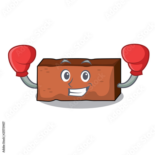 Boxing brick character cartoon style