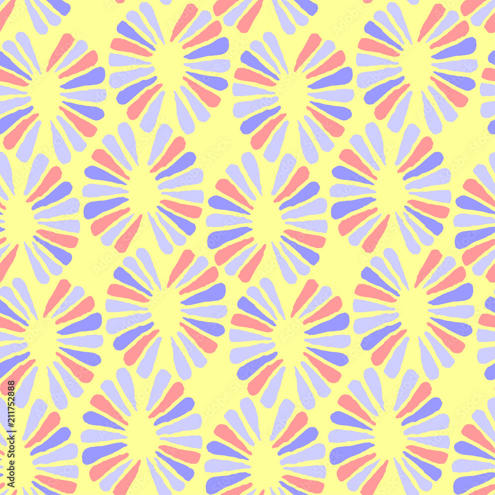 Seamless vector baby pattern with retro flowers for fabric, textile, wrapping, craft Seamless vector baby pattern with retro flowers for fabric, textile, wrapping, craft