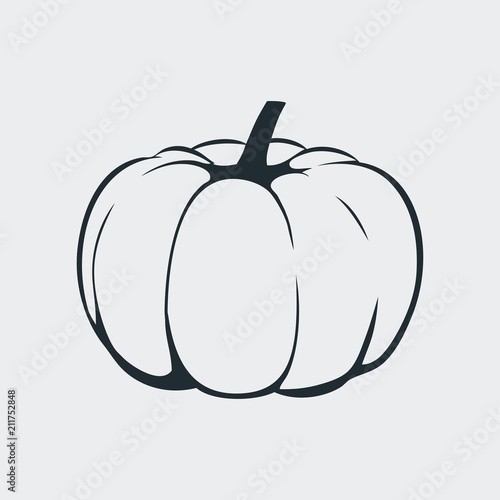 cono plano dibujo calabaza en fondo gris