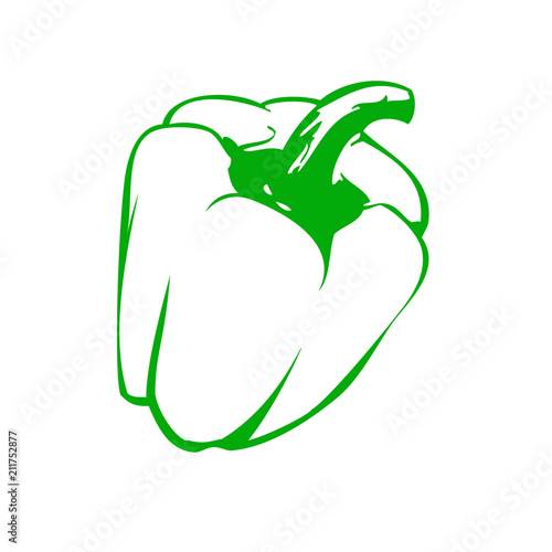 Icono plano pimiento en color verde