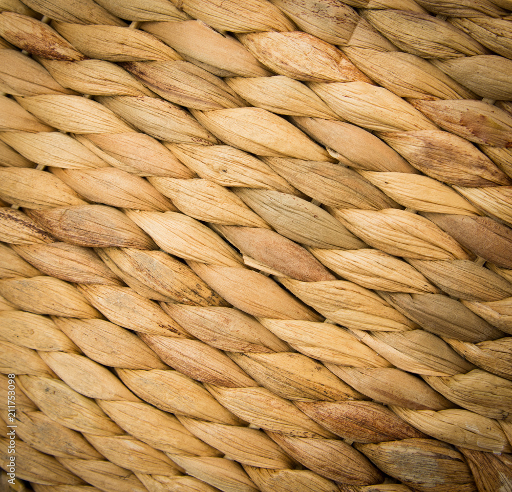 Woven straw background or texture, natural light yellow colour. Closeup Woven straw background or texture, natural light yellow colour. Closeup
