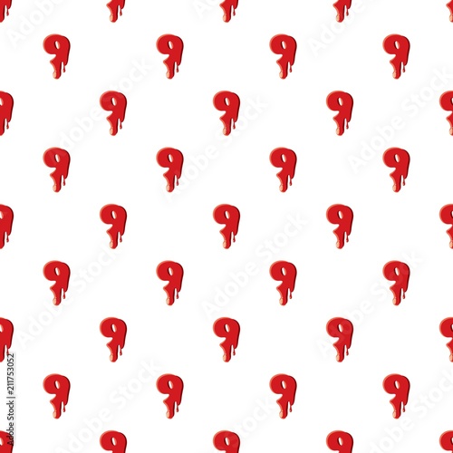 Nine number isolated on white background. Red bloody nine number vector illustration
