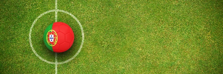 Composite image of football in portugal colours