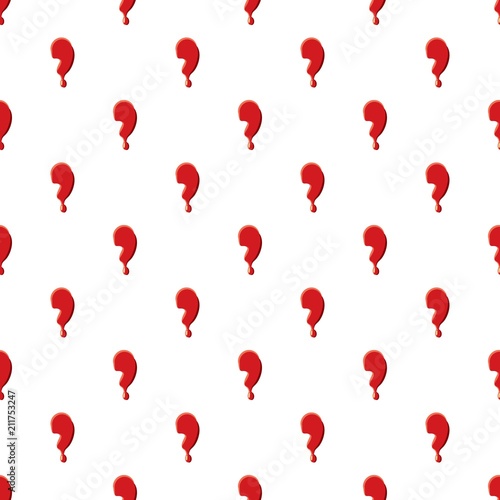 Comma punctuation mark isolated on white background. Red bloody comma vector illustration