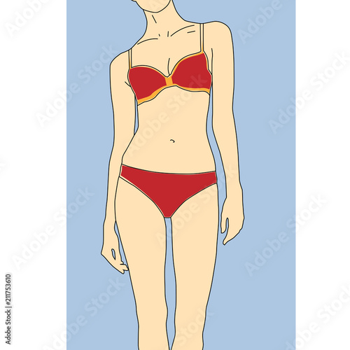 Slender model in bikini - woman in swimsuit