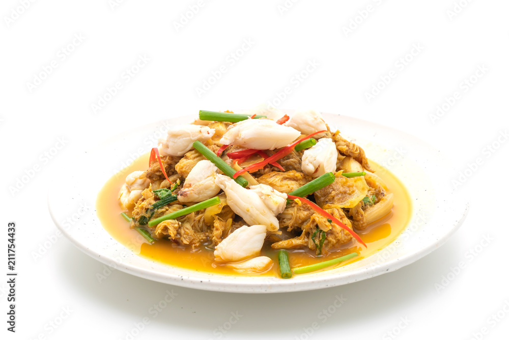 Fried crab with curry powder