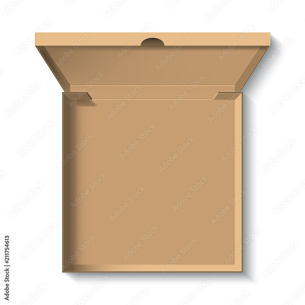 Realistic pizza carton box, vector package design Realistic pizza carton box, vector package design