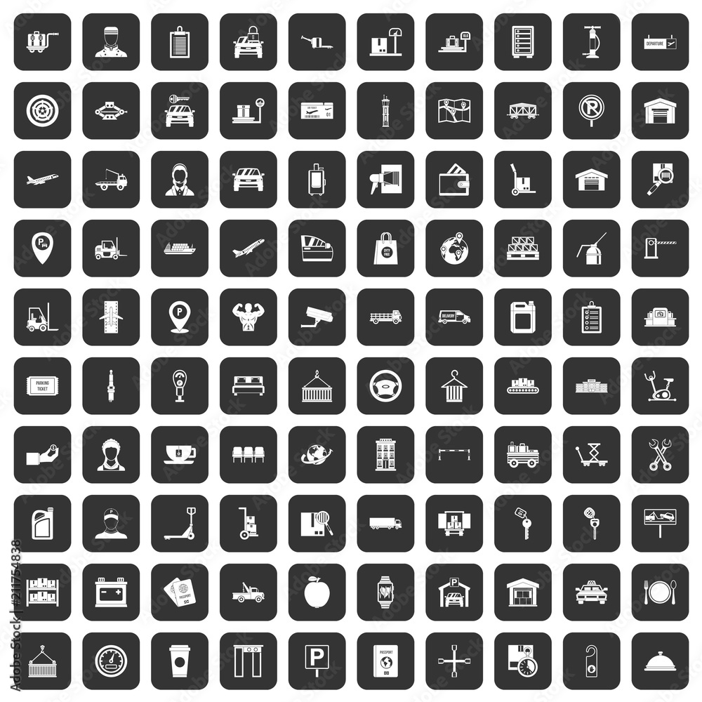 100 loader icons set in black color isolated vector illustration 100 loader icons set in black color isolated vector illustration