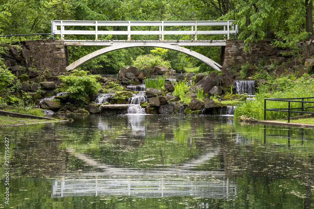 Fototapeta premium Bridge over the pond in the Park