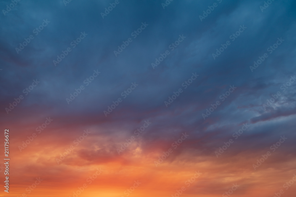 Clouds in the sky at sunset as background