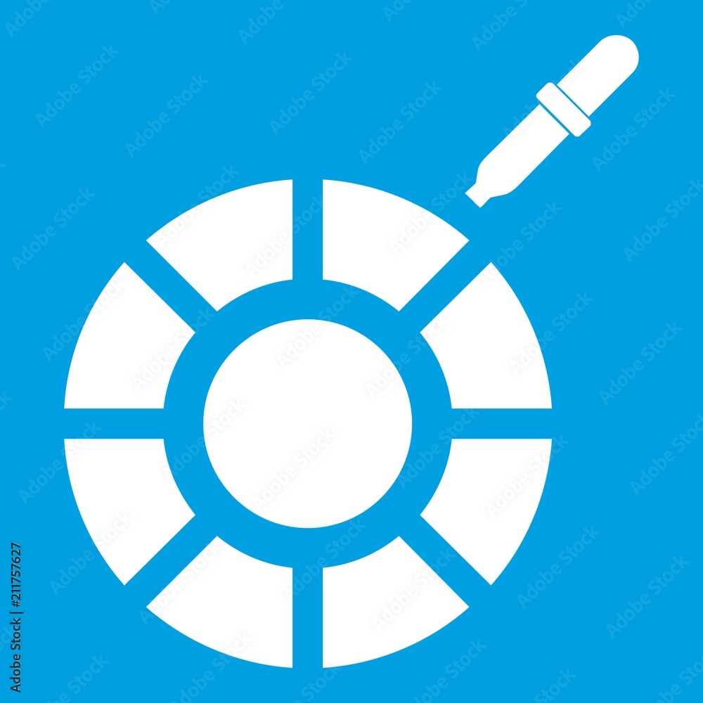 Color picker icon white isolated on blue background vector illustration Color picker icon white isolated on blue background vector illustration