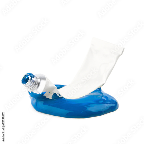 Paint tube in a dye spill i...
