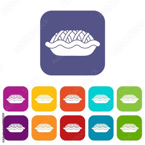 Wallpaper Mural Pie icons set vector illustration in flat style in colors red, blue, green, and other Torontodigital.ca