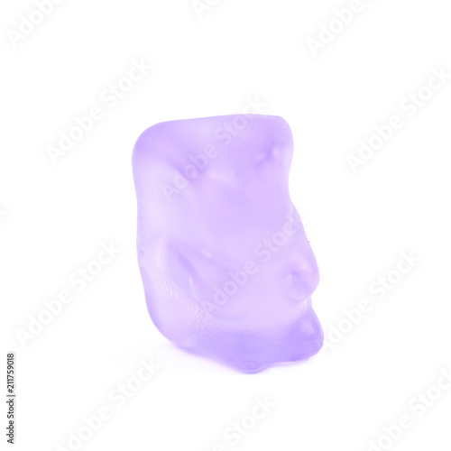 Pile of gummy bear candies isolated