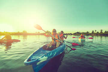 Wild nature and water fun on summer vacation. Camping and fishing.