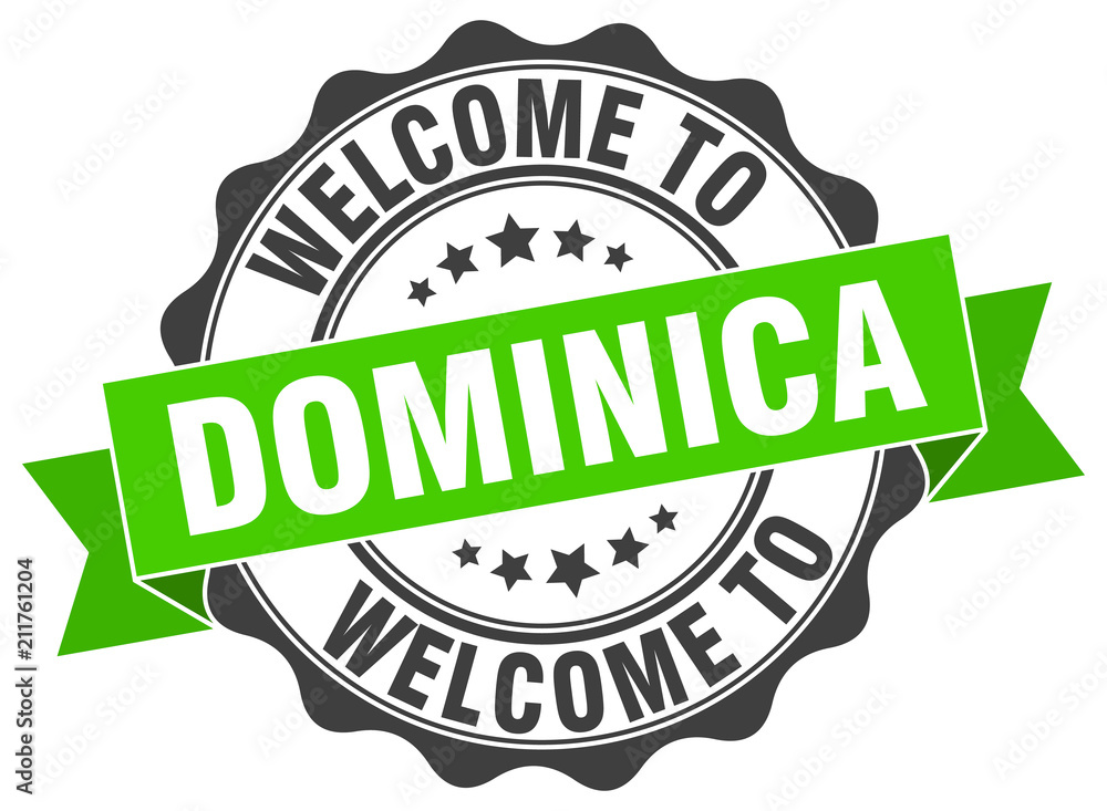 Fototapeta premium Dominica round ribbon seal