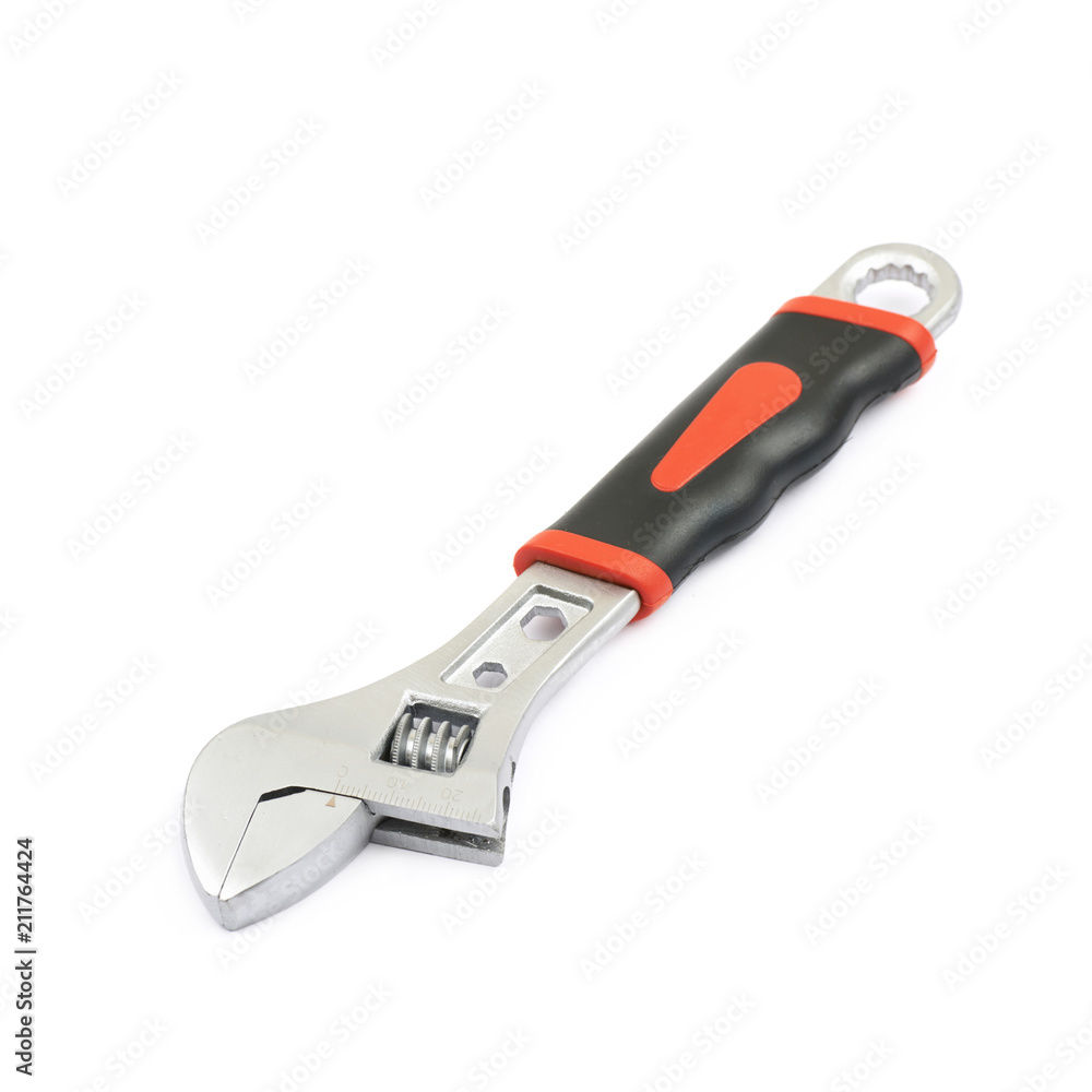Adjustable wrench tool isolated Adjustable wrench tool isolated