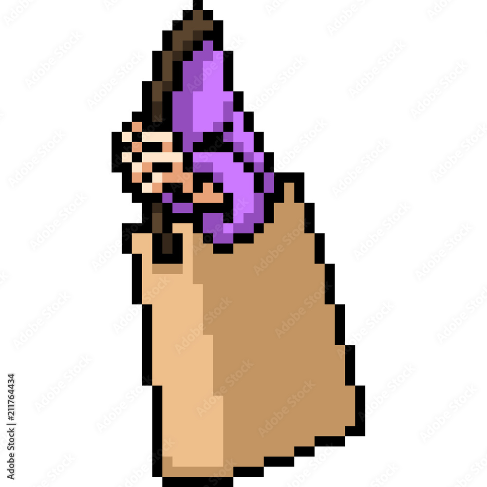 vector pixel art shopping bag vector pixel art shopping bag
