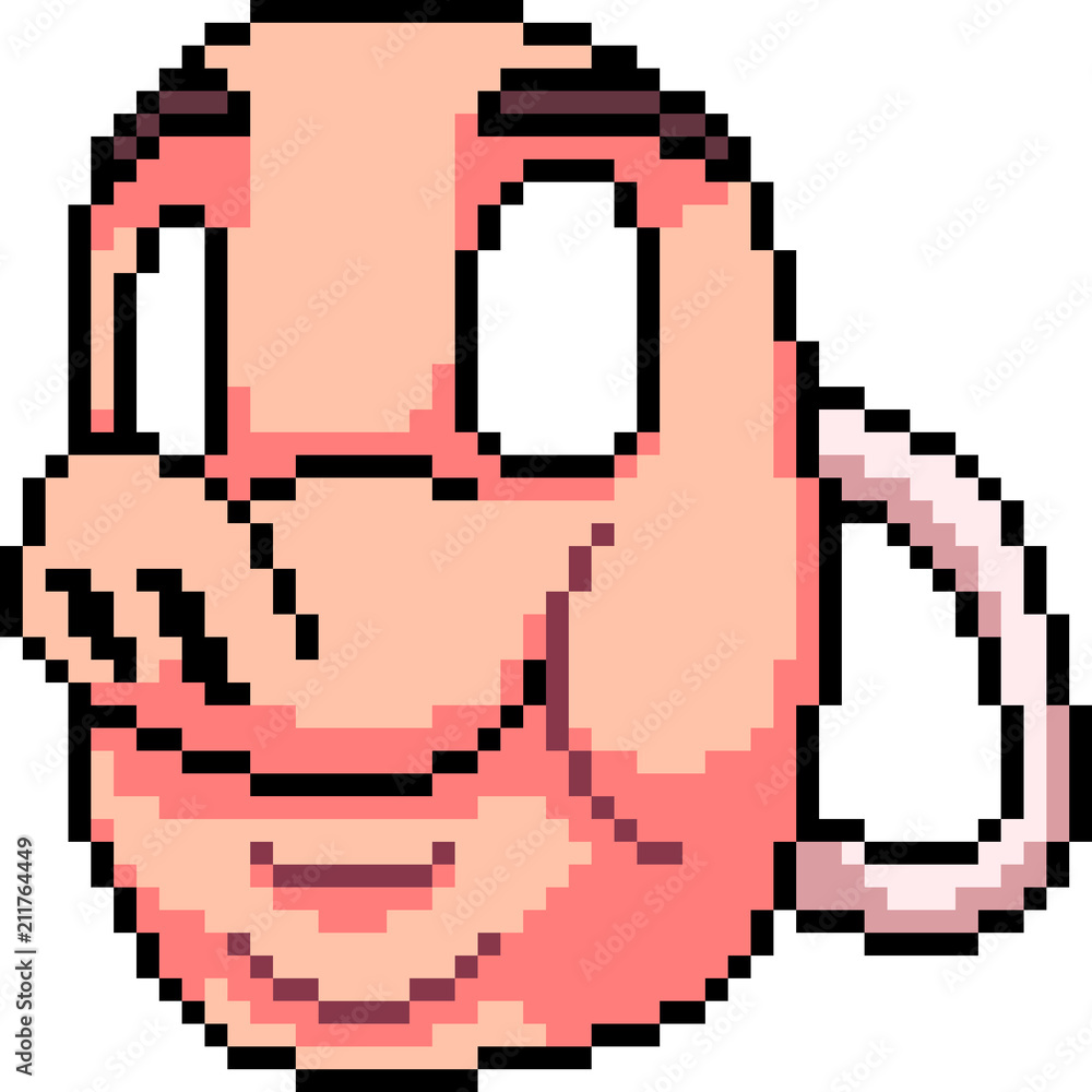 Obraz premium vector pixel art pig mask