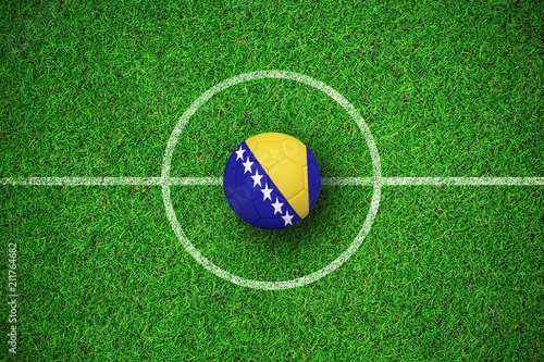 Composite image of football in bosnia and herzegovina colours 
