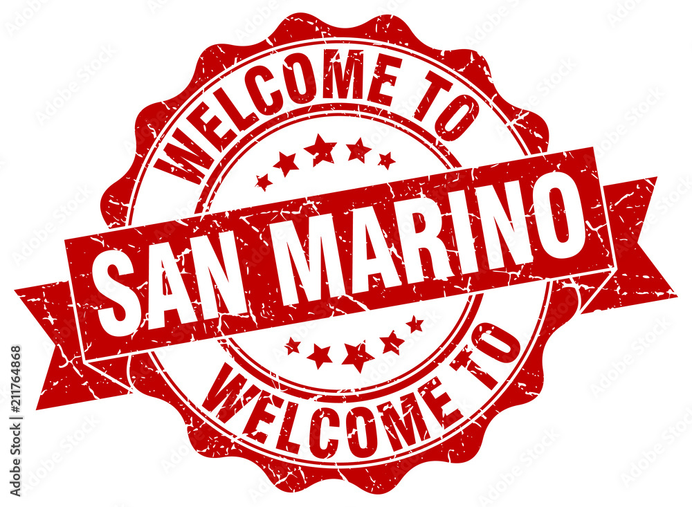 Fototapeta premium San Marino round ribbon seal