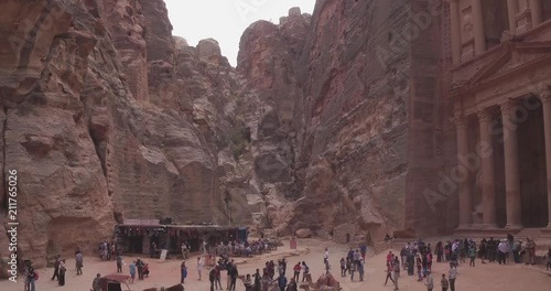 Petra Drone footage of Khazna and Siq photo