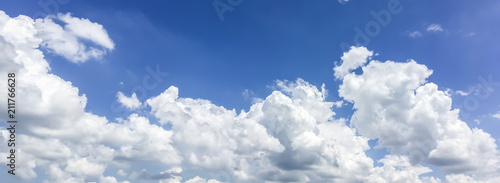 Dramatic atmosphere panorama view of beautiful summer blue sky and clouds.