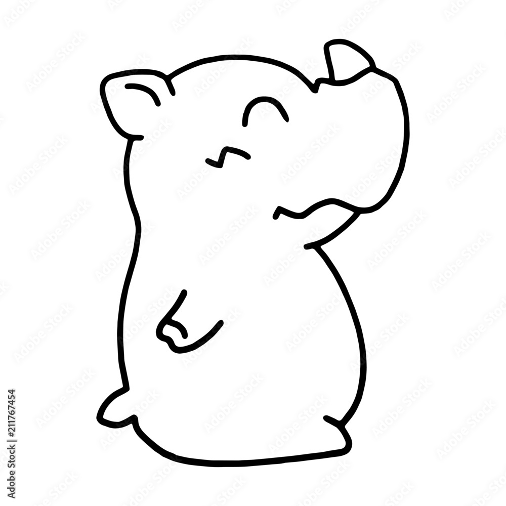 Rhino cartoon illustration isolated on white background for children color book Rhino cartoon illustration isolated on white background for children color book