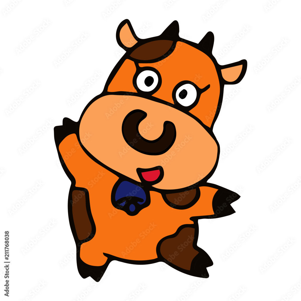 Cow cartoon illustration isolated on white background for children color book Cow cartoon illustration isolated on white background for children color book