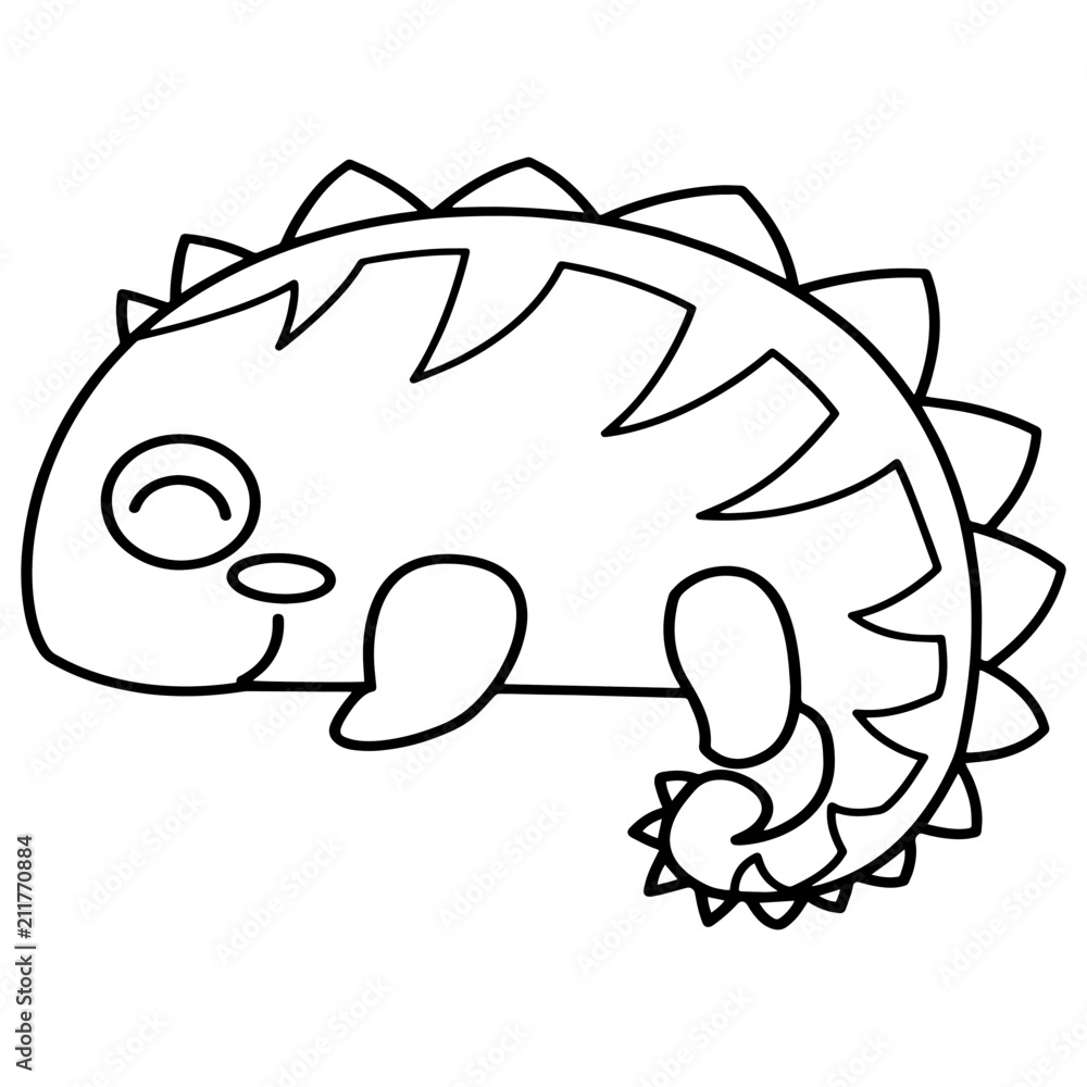 Gecko cartoon illustration isolated on white background for children color book Gecko cartoon illustration isolated on white background for children color book
