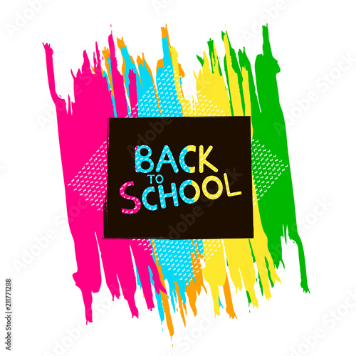 Back to school background with colorful brush strokes.